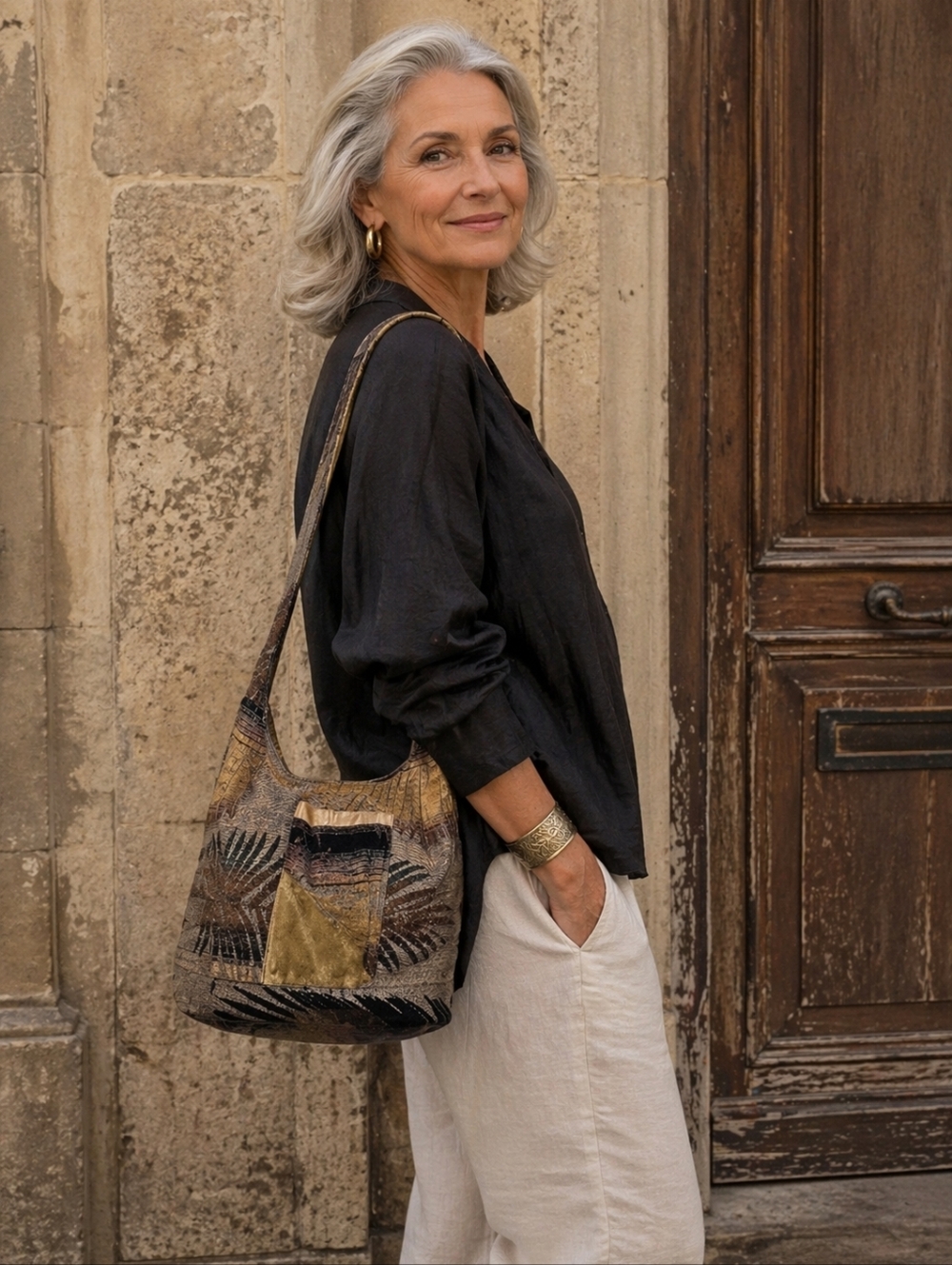 Cloth Floral Print Boho  Crossbody Bag